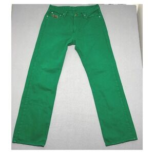 Polo Ralph‎ Lauren Classic 867 Jeans Mens 33x32 Green Triple Pony Cotton 2009